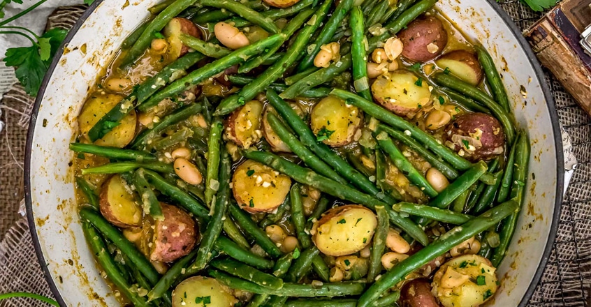 Habichuelas tiernas y papas al estilo campestre