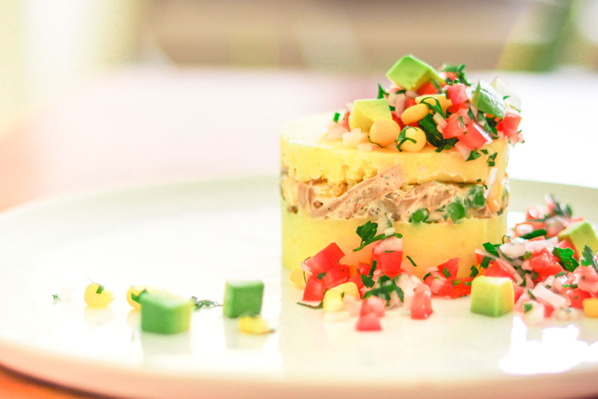 Causa peruana con setas ostras