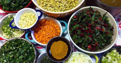 Lentil Stew With Braised Greens